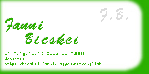 fanni bicskei business card